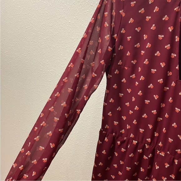 NWOT A&F Maroon Floral Romper - Picture 2 of 7